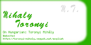 mihaly toronyi business card